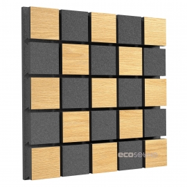 Акустическая панель Ecosound Tetras Acoustic Wood Cream 50x50см 53мм цвет светлый дуб