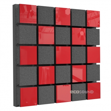 Купить акустическая панель ecosound tetras acoustic plastic red 50 х 50 см 73 мм красная по низкой цене