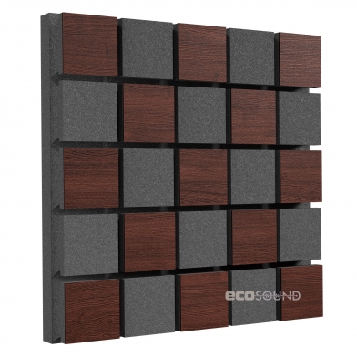 Купить акустическая панель ecosound tetras acoustic wood brown 50x50см 73мм цвет коричневый по низкой цене