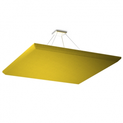 Купить акустична підвісна звуковбирна панель ecosound quadro yellow. 50мм 1х1м колір жовтий  по низкой цене