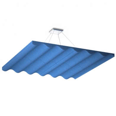 Купить акустична підвісна звуковбирна панель ecosound quadro wave blue. 50мм 1х1м колір синій  по низкой цене