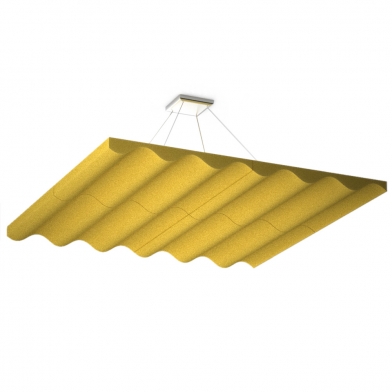 Купить акустична підвісна звуковбирна панель ecosound quadro wave yellow. 50мм 1х1мцвет жовтий  по низкой цене