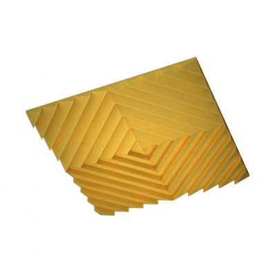 Купить акустична підвісна звуковбирна панель ecosound quadro acoustic wave yellow. 50мм 1х1м колір жовтий  по низкой цене