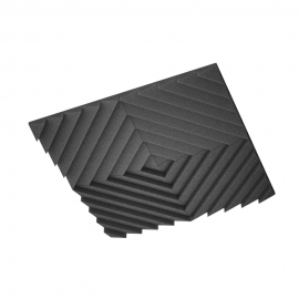 Акустическая подвесная звукопоглощающая панель Ecosound Quadro Acoustic Wave Black. 50мм 1х1м Цвет чёрный графит