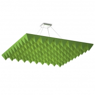 Акустическая подвесная звукопоглощающая панель Ecosound Quadro Pyramid Green. 50мм 1х1м Цвет зелёный