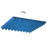 Акустическая подвесная звукопоглощающая панель Ecosound Quadro Pyramid Blue. 50мм 1х1м Цвет синий