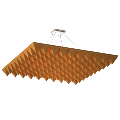 Купить акустична підвісна звуковбирна панель ecosound quadro pyramid orange. 50мм 1х1м колір помаранчевий  по низкой цене
