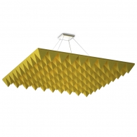 Акустическая подвесная звукопоглощающая панель Ecosound Quadro Pyramid Yellow. 50мм 1х1м Цвет жёлтый