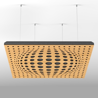 Купить акустическая подвесная звукопоглощающая панель ecosound vertex 500х500мм  50мм цвет светлый дуб по низкой цене