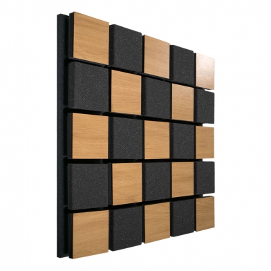 Акустическая панель Ecosound Tetras Acoustic Wood Cream 50x50см 53мм цвет светлый дуб