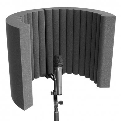 Купить акустичний екран для мікрофона ecosound ecos wave 53х40см 80мм колір чорний графіт  по низкой цене