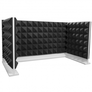 Купить комплект акустичних ширм на стіл для колл-центрів ecosound pyramid gray u-type 120х60 см + 60х60 см сірий  по низкой цене