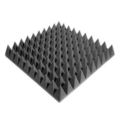Купить панель з акустичного поролону ecosound піраміда 90мм mini, 0,5х0,5м чорний графіт  по низкой цене