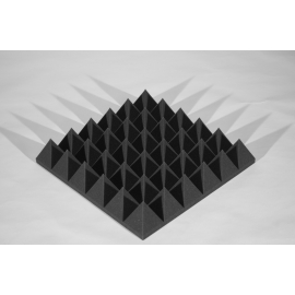 Панель з акустичного поролону Ecosound піраміда XLmini 120мм. 0,6х0,6м Колір чорний графіт 