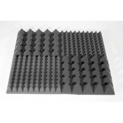 Купить панель з акустичного поролону ecosound піраміда 50мм mini, 0,5х0,5м чорний графіт  по низкой цене