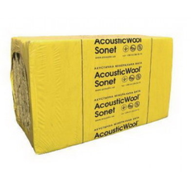 Купить акустическая минеральная вата acousticwool sonet 50 мм-звукоизоляция воздушного шума-48 кг/м3 1мх0,6м (6,0 м 2 /упак.) цвет светло-желтый по низкой цене