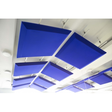 Купить акустична підвісна звуковбирна панель ecosound quadro pyramid blue. 50мм 1х1м колір синій  по низкой цене