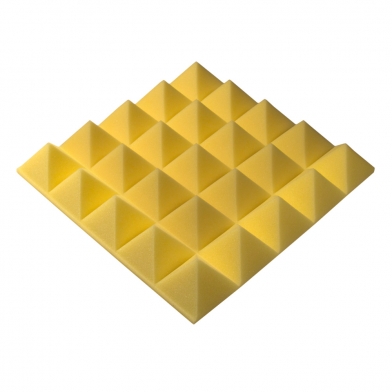 Купить панель з акустичного поролону піраміда ecosound pyramid gain yellow 70 мм.45х45см  по низкой цене