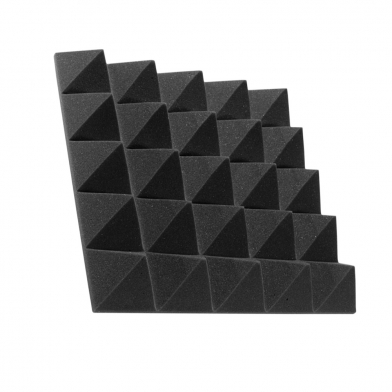 Купить панель з акустичного поролону піраміда ecosound pyramid gain black 70мм 45х45см колір чорний графіт  по низкой цене