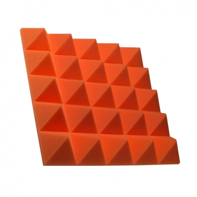 Купить панель из акустического поролона пирамида ecosound pyramid gain orange 70 мм.45х45см цвет оранжевый по низкой цене