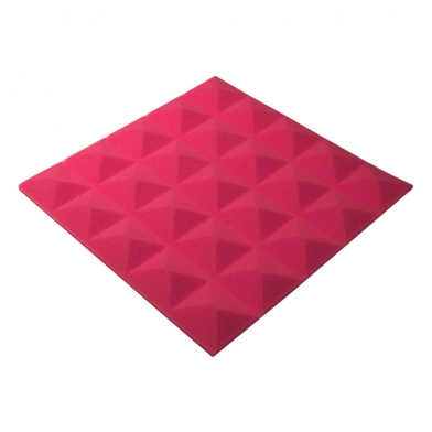 Купить панель з акустичного поролону піраміда ecosound pyramid gain rose 30 мм.45х45см колір рожевий  по низкой цене