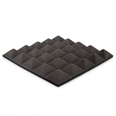 Купить панель з акустичного поролону ecosound піраміда pyramid velvet black 250х250х25мм колір чорний графіт  по низкой цене