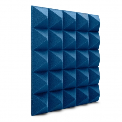 Купить панель з акустичного поролону ecosound піраміда pyramid velvet blue 250х250х25мм колір синій  по низкой цене
