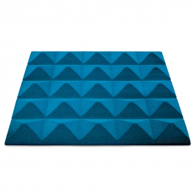 Купить панель з акустичного поролону ecosound піраміда pyramid velvet blue 250х250х25мм колір синій  по низкой цене