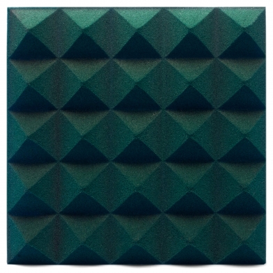 Купить панель з акустичного поролону ecosound піраміда pyramid velvet dark green 250х250х25мм колір темно-зелений  по низкой цене