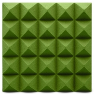 Панель з акустичного поролону Ecosound піраміда Pyramid Velvet Green 250х250х25мм колір зелений 