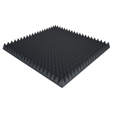 Купить акустичний поролон ecosound піраміда 90мм 1мх1м колір чорний графіт  по низкой цене