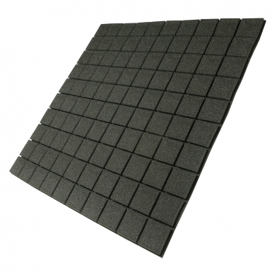 Купить панель з негорючого акустичного поролону ecosound tetras black 1х1м, 30 мм, колір чорний графіт по низкой цене