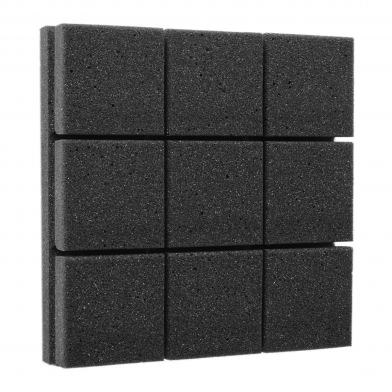 Купить панель з негорючого акустичного поролону ecosound tetras black 20х20 см, 30 мм, колір чорний графіт по низкой цене