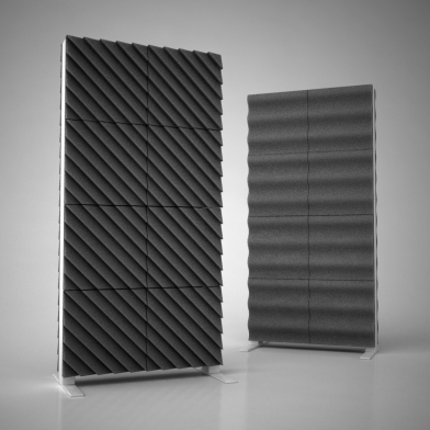 Купить акустическая ширма ecosound acoustic wave 200х100 см цвет черный графит по низкой цене