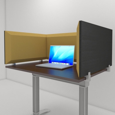Купить настільна акустична ширма для офісних столів і колл центрів desktop acoustic screen color u-type  по низкой цене