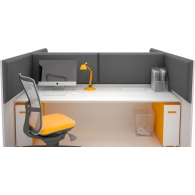 Акустична ширма для офісних столів Ecosound Quadro Screen grey 100х50 см 50мм колір сірий 
