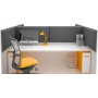 Купить акустическая ширма-накладка для офисных столов ecosound quadro screen grey 100х50 см 50мм цвет черный графит по низкой цене