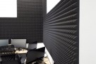 Пример применения  Панель из акустического поролона Ecosound пирамида 100мм Mini, 0,5х0,5м черный графит