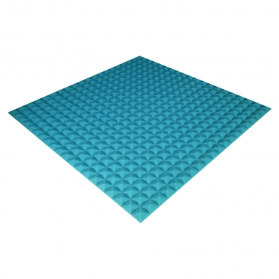 Купить панель з акустичного поролону ecosound pyramid color товщиною 15 мм, розміром 100х100 см, синього кольору  по низкой цене