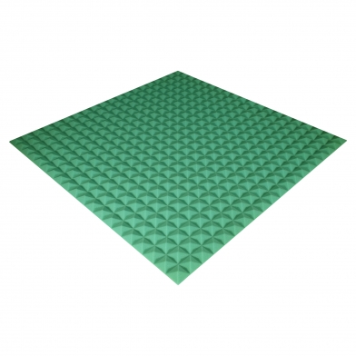 Купить панель з акустичного поролону ecosound pyramid color товщиною 15 мм, розміром 100х100 см, зеленого кольору  по низкой цене