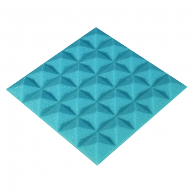 Купить панель из акустического поролона ecosound pyramid color толщиной 20 мм, размером 25x25 см, синего цвета по низкой цене