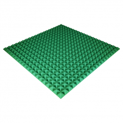 Купить панель з акустичного поролону ecosound pyramid color товщиною 25 мм, розміром 100х100 см, зеленого кольору  по низкой цене