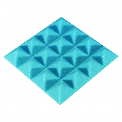 Купить панель из акустического поролона ecosound pyramid color толщиной 30 мм, размером 20x20 см, синего цвета по низкой цене
