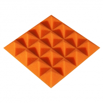 Купить панель из акустического поролона ecosound pyramid color толщиной 30 мм, размером 20x20 см, оранжевого цвета по низкой цене