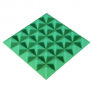 Купить панель из акустического поролона ecosound pyramid color толщиной 25 мм, размером 25x25 см, зеленого цвета по низкой цене