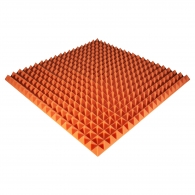Панель из акустического поролона Ecosound Pyramid Color толщиной 50 мм, размером 100х100 см, оранжевого цвета