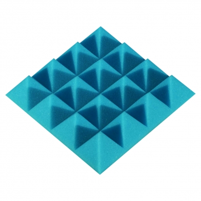 Купить панель из акустического поролона ecosound pyramid color толщиной 50 мм, размером 20x20 см, синего цвета по низкой цене