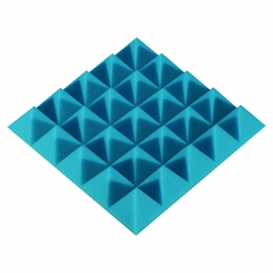 Купить панель из акустического поролона ecosound pyramid color толщиной 50 мм, размером 25x25 см, синего цвета по низкой цене
