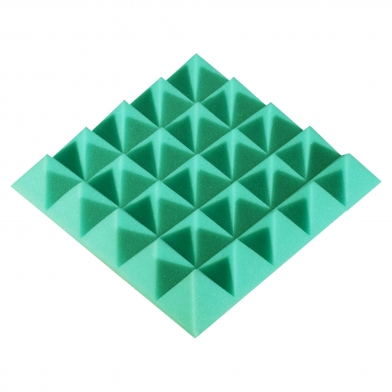 Купить панель из акустического поролона ecosound pyramid color толщиной 50 мм, размером 25x25 см, зеленого цвета по низкой цене