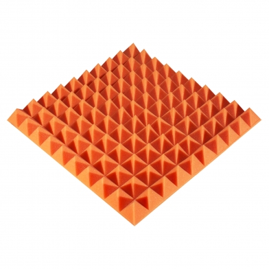 Купить панель из акустического поролона ecosound pyramid color толщиной 50 мм, размером 50х50 см, оранжевого цвета по низкой цене